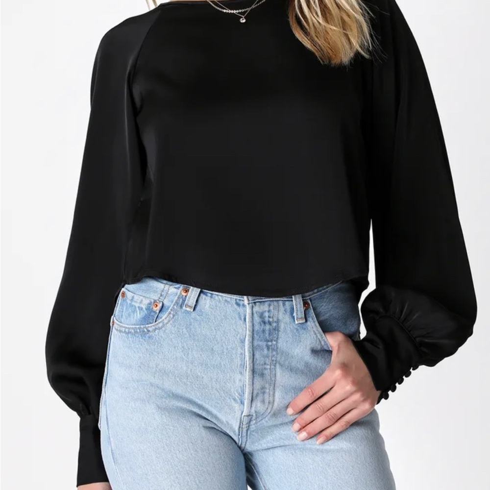 Satin black top